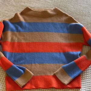 Ann Taylor striped mock neck sweater small